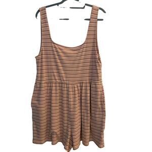 American Eagle Striped Ribbed Knit Romper Babydoll Mini Boho Cottagecore XXL